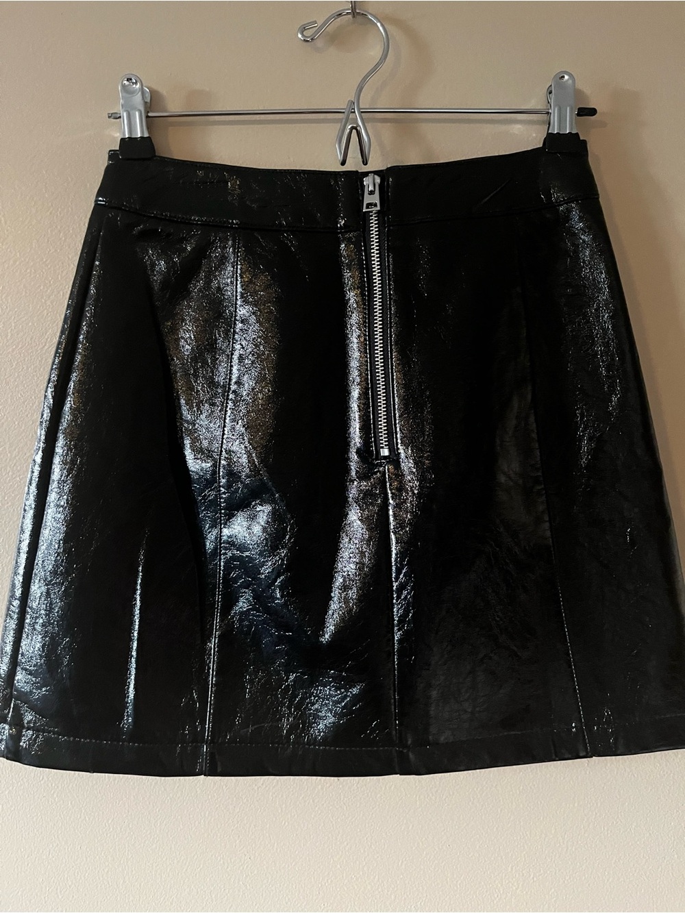 Topshop Black Faux Leather Mini Skirt